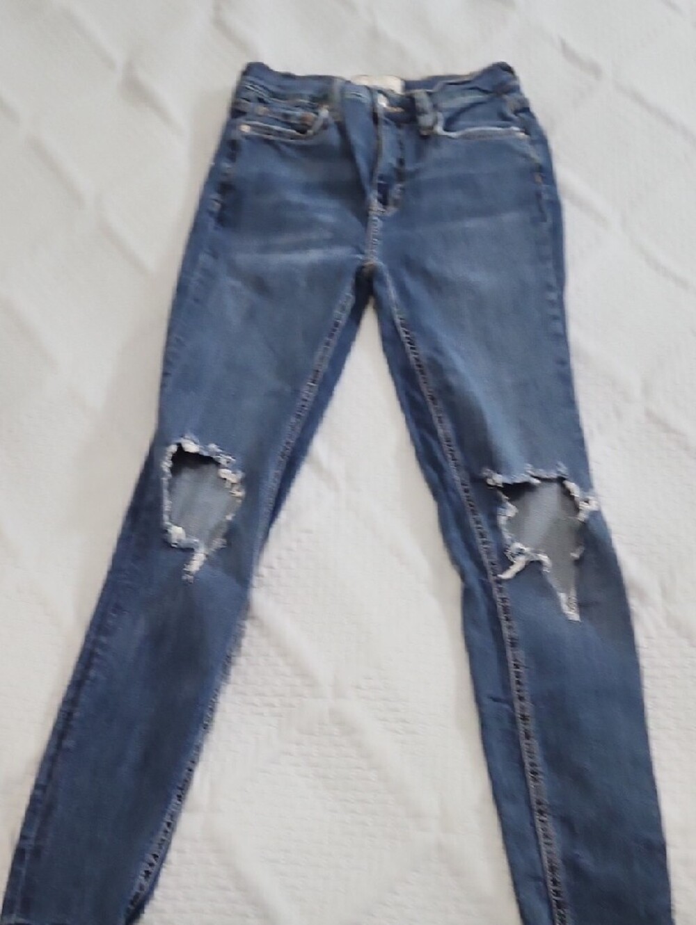 Free People High-Rise Medium Wash Denim Jeans Size 24/25 - Picture 5 of 7
